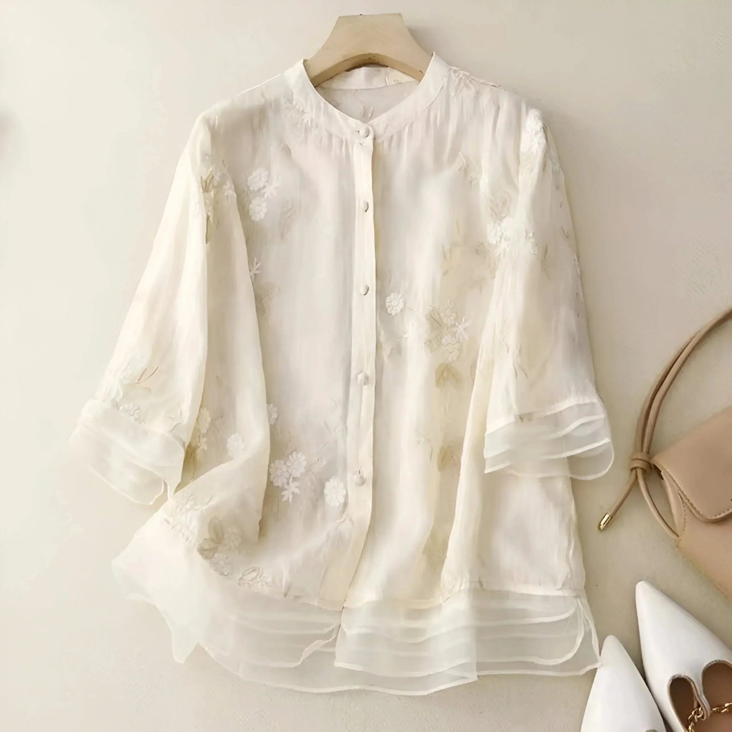 FLORA EMBROIDERED COTTON TOP
