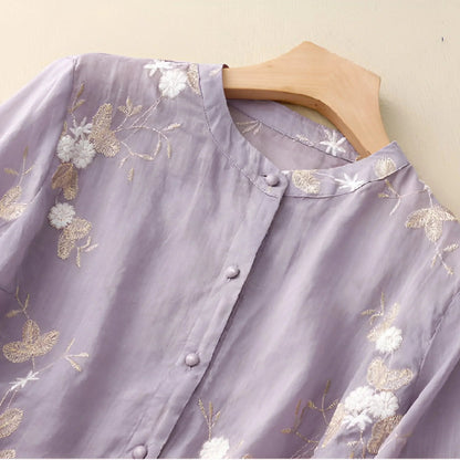 FLORA EMBROIDERED COTTON TOP