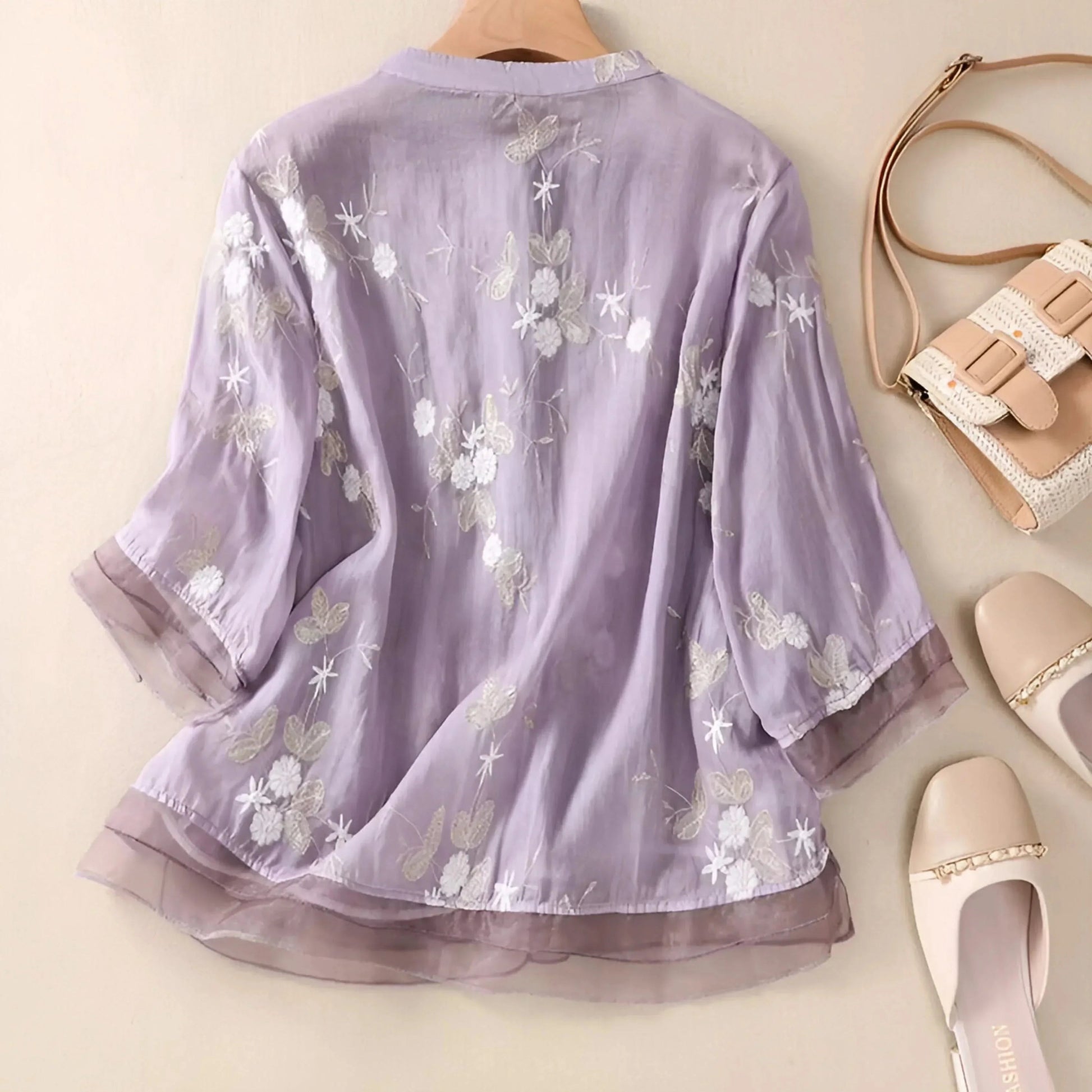 FLORA EMBROIDERED COTTON TOP