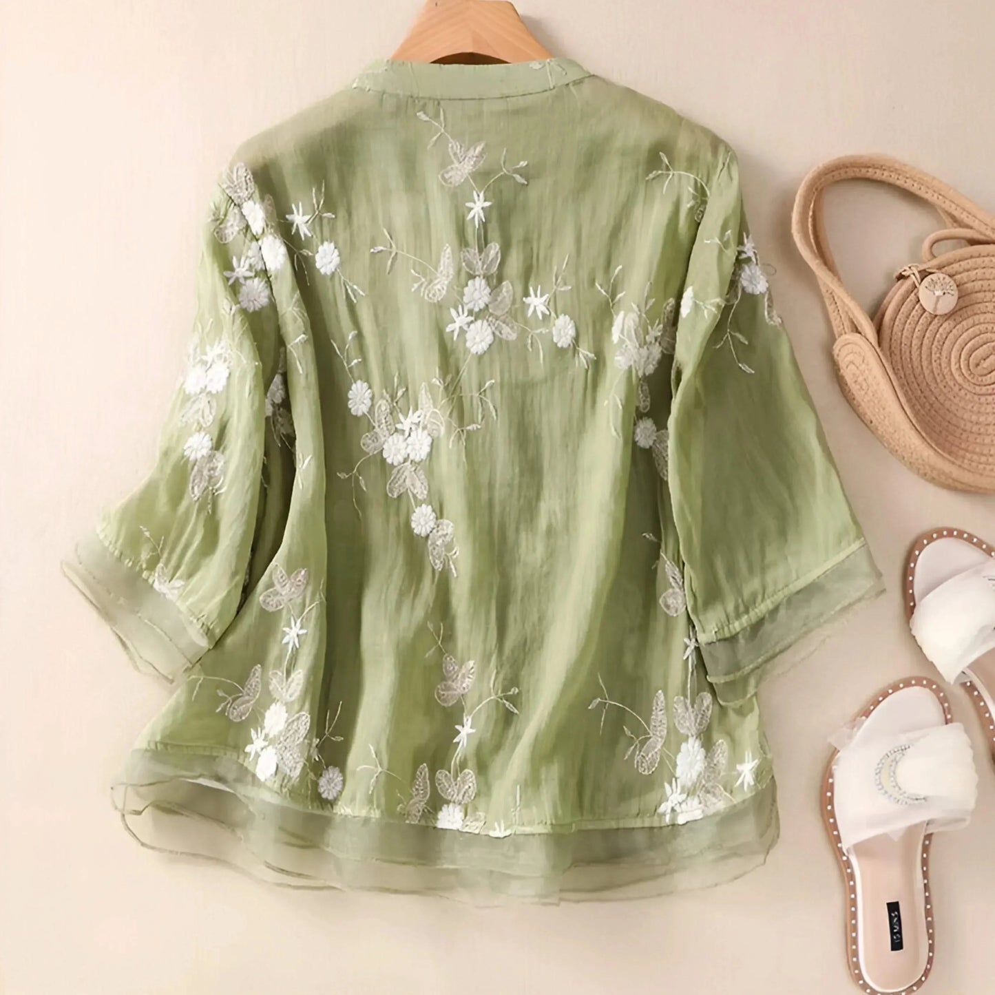 FLORA EMBROIDERED COTTON TOP