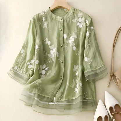 FLORA EMBROIDERED COTTON TOP
