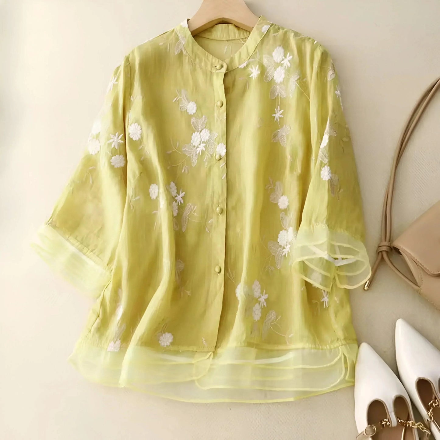 FLORA EMBROIDERED COTTON TOP
