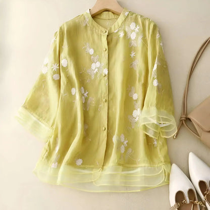 FLORA EMBROIDERED COTTON TOP