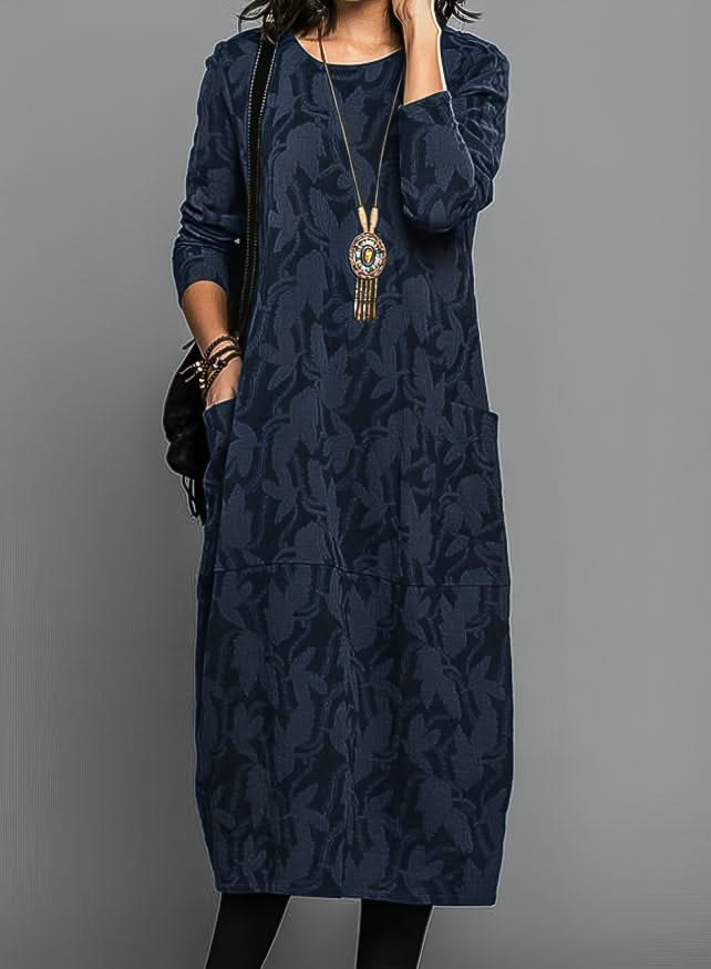Veloura Elegant Winter Dress - Blue