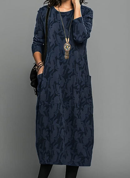 Veloura Elegant Winter Dress - Blue