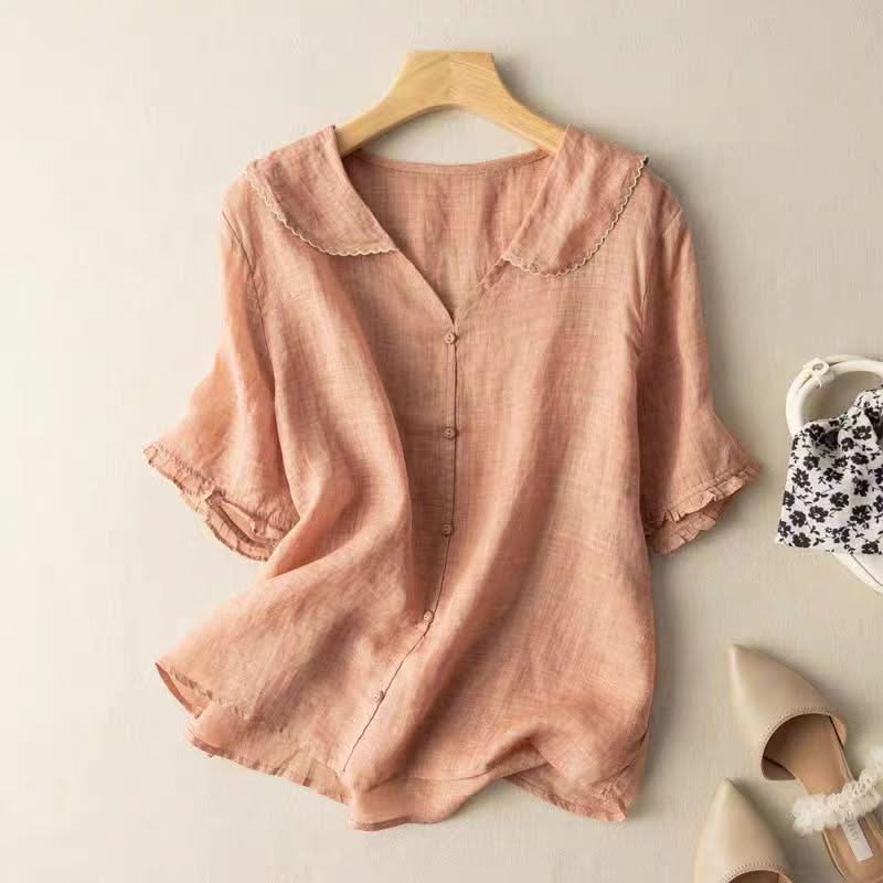 Gossamer Linen Blouse - detail