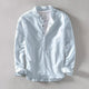 Band Collar Linen Shirt