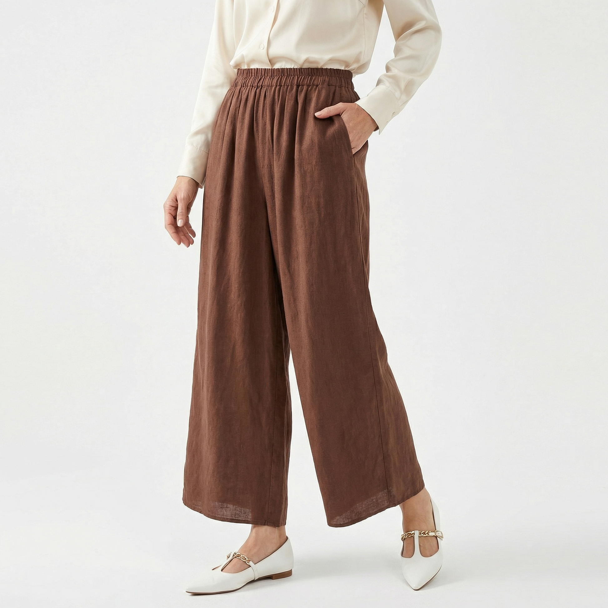LINEA STRAIGHT-LEG LINEN PANTS