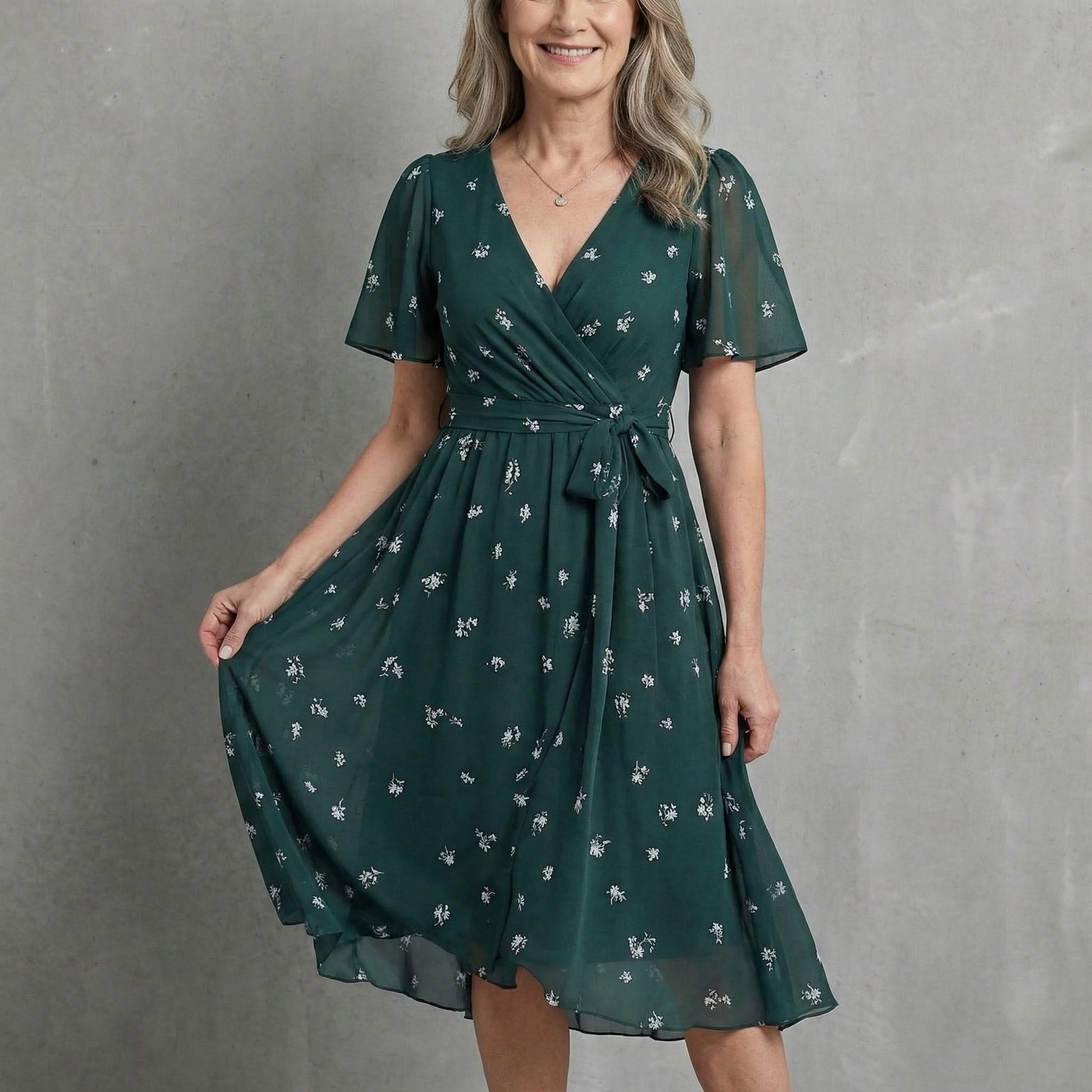 VELOUR FLUID V-DRESS
