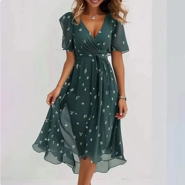VELOUR FLUID V-DRESS