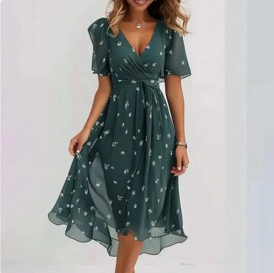 VELOUR FLUID V-DRESS