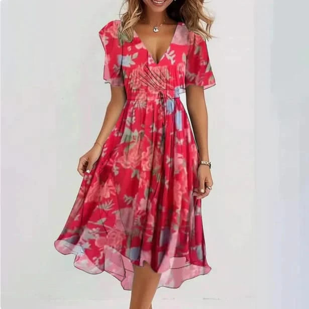 VELOUR FLUID V-DRESS
