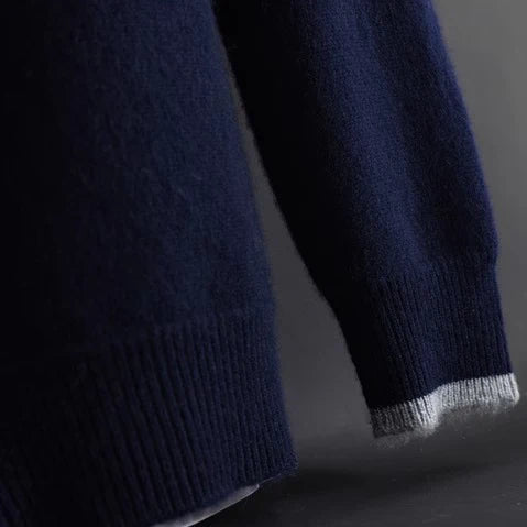 Nicola Luxury Cashmere Jacket - Navy Blue front