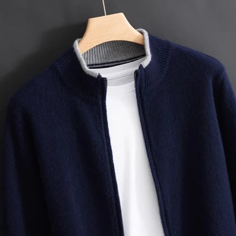 Nicola Luxury Cashmere Jacket - Navy Blue detail